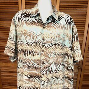 CARIBBEAN SZ 3X 100% LINEN SHORT SLEEVE HAWAIIAN SHIRT